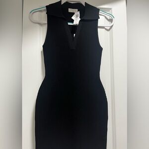 Babaton Black Ribbed Bodycon Sleeveless Dress - New With Tags, Size XS